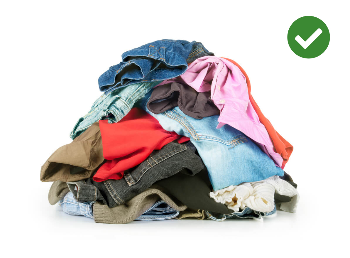 pile of clothes for recyling